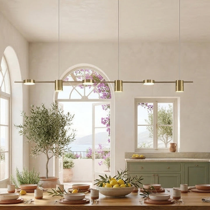 Rosalina | Metal Linear Multi-Head Pendant Light