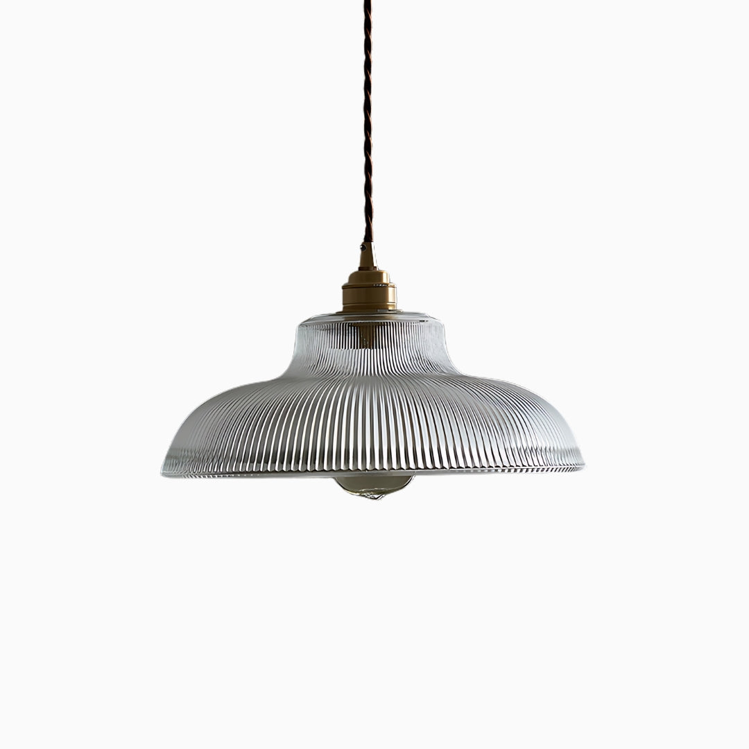 Tsuyu | Ribbed Clear Glass Pendant Light