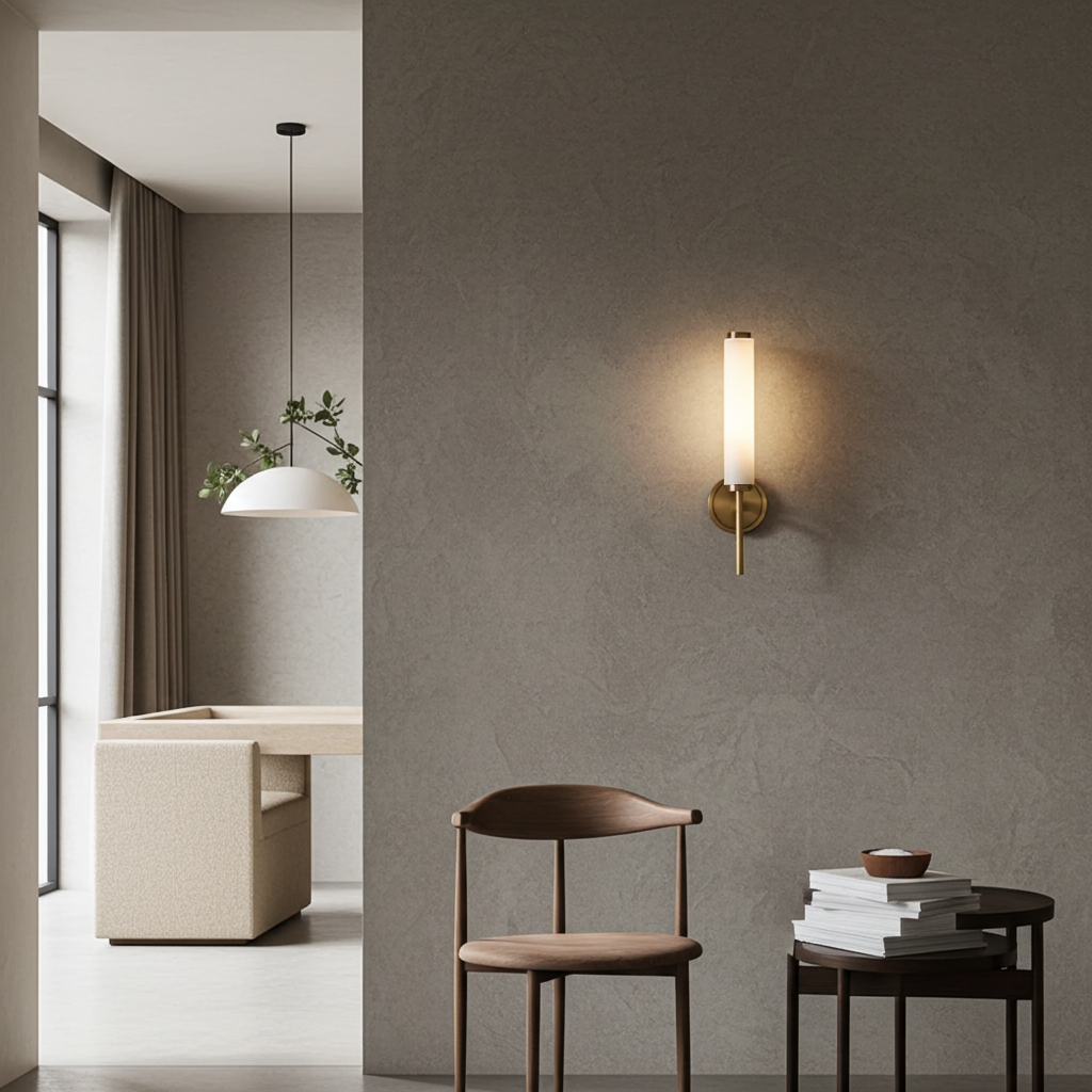Alekos | Marble and Brass Wall Sconce for Bedroom & Entryway