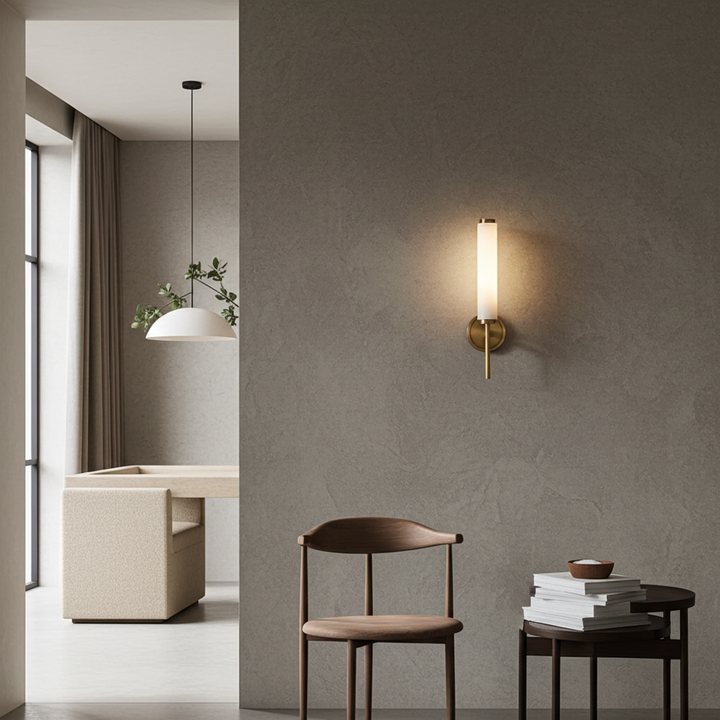 Alekos | Marble and Brass Wall Sconce for Bedroom & Entryway