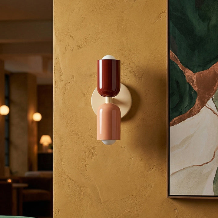 Asim | Painted Metal Dual Capsule Wall Sconce