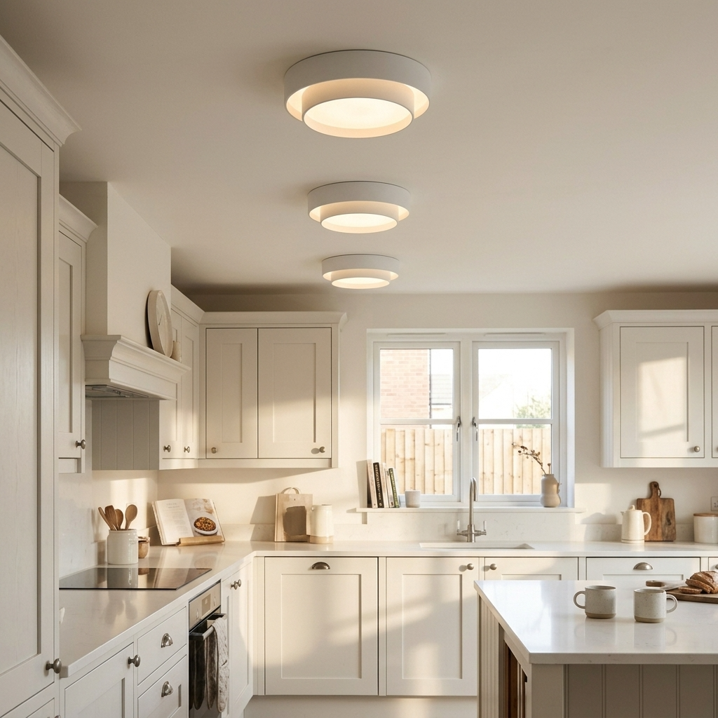 Kehä | Milk Glass Round Ceiling Light
