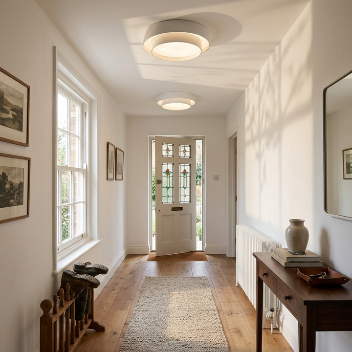 Kehä | Milk Glass Round Ceiling Light