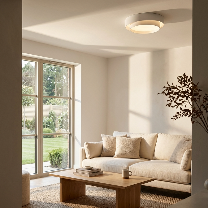 Kehä | Milk Glass Round Ceiling Light