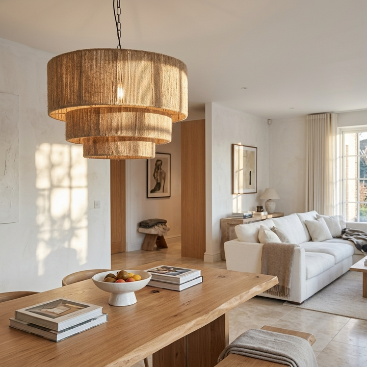 Tovo | Rattan Tiered Pendant Light