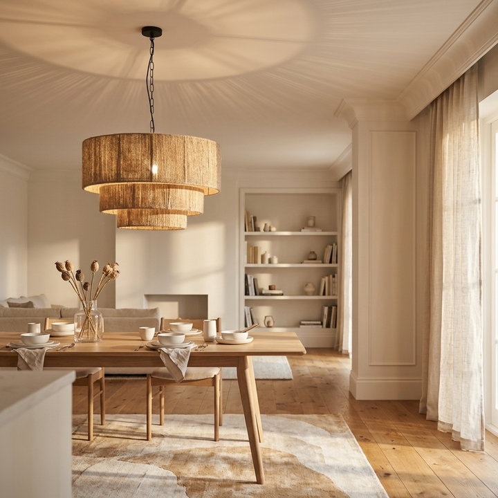 Tovo | Rattan Tiered Pendant Light