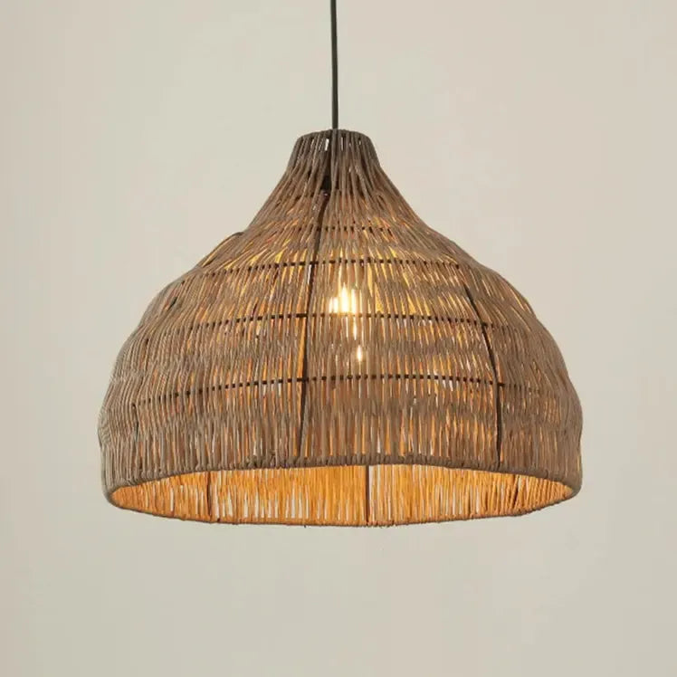Japanese Handwoven Wicker Pendant Light