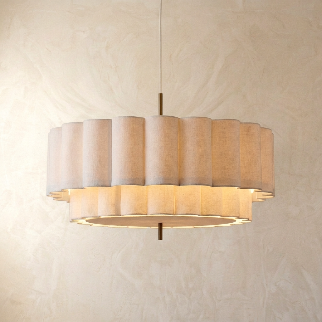 Japanese Natural Fabric Wabi Sabi Pendant Light