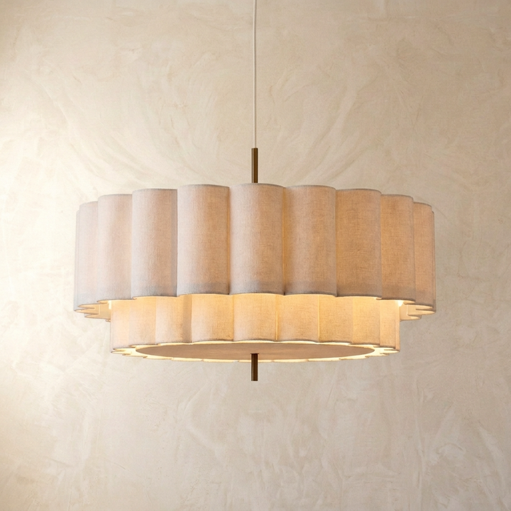 Japanese Natural Fabric Wabi Sabi Pendant Light