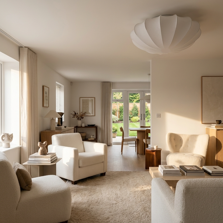 Kaishi | Fabric Flush Ceiling Light