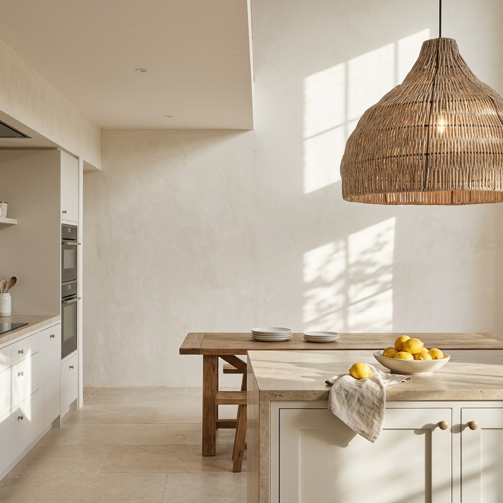 Japanese Handwoven Wicker Pendant Light