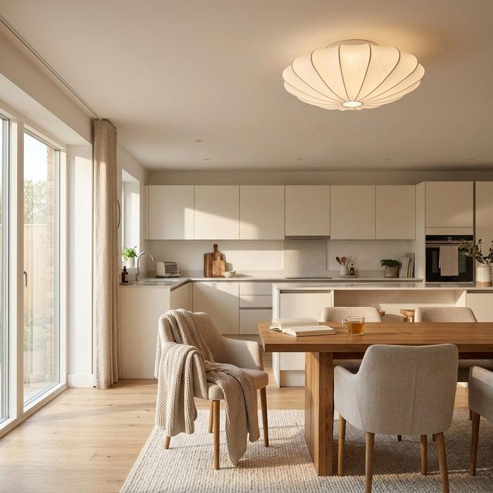 Kaishi | Fabric Flush Ceiling Light