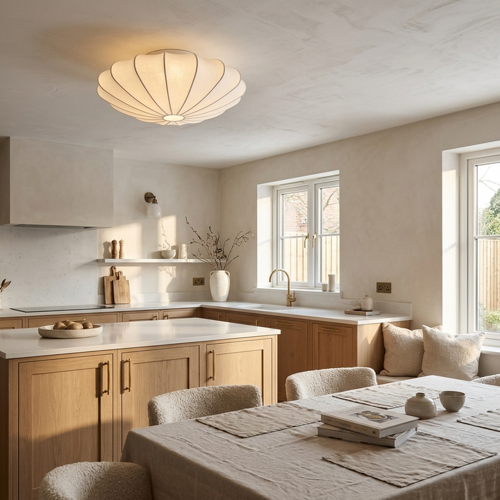 Kaishi | Fabric Flush Ceiling Light