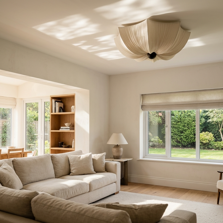 Hirari | Fabric Flush Ceiling Light