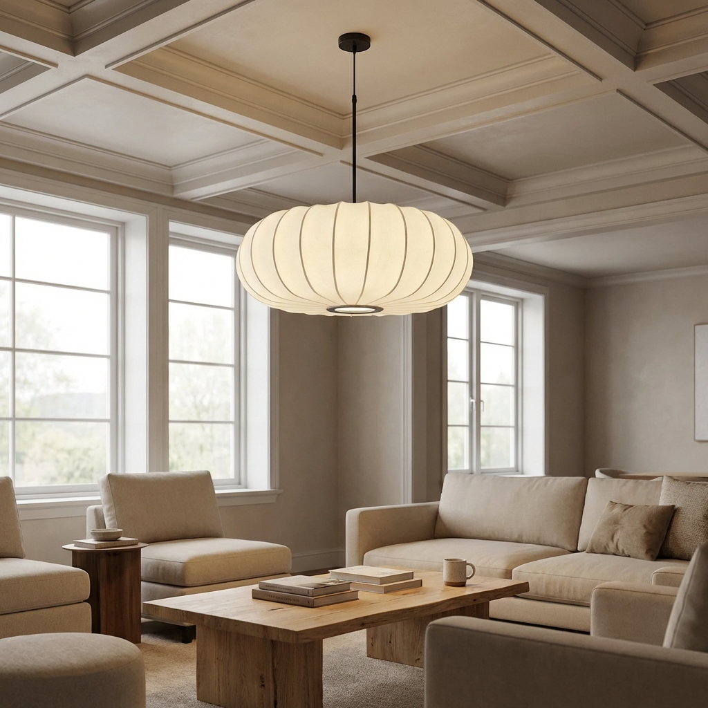 Uvlo | Fabric Oval Pendant Light