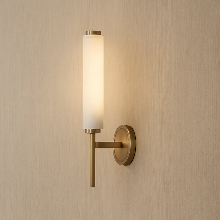 Alekos | Marble and Brass Wall Sconce for Bedroom & Entryway