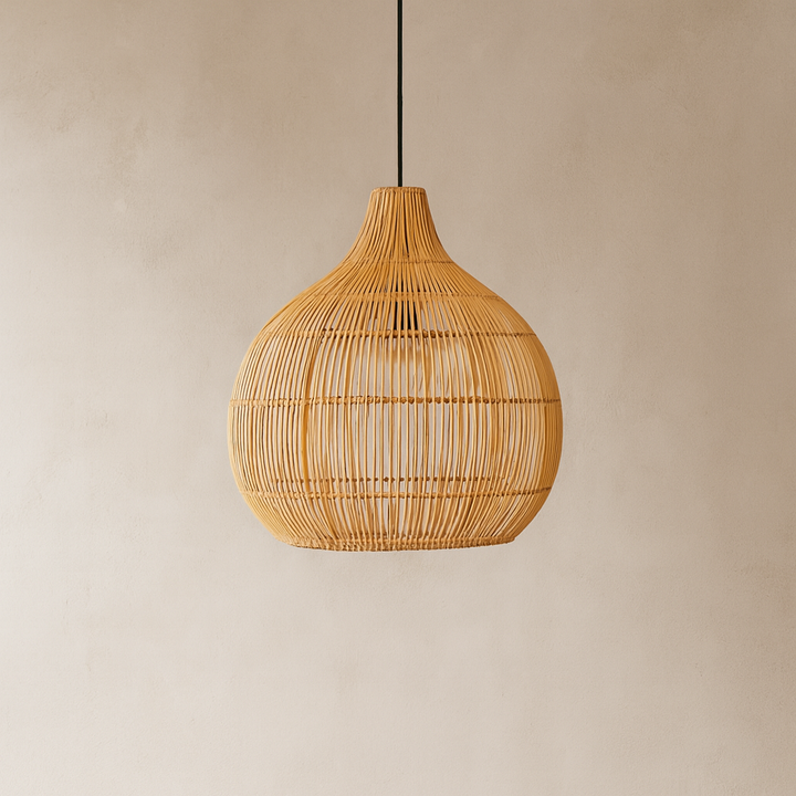 Juno | Handwoven Rattan Style Birdcage Pendant Light