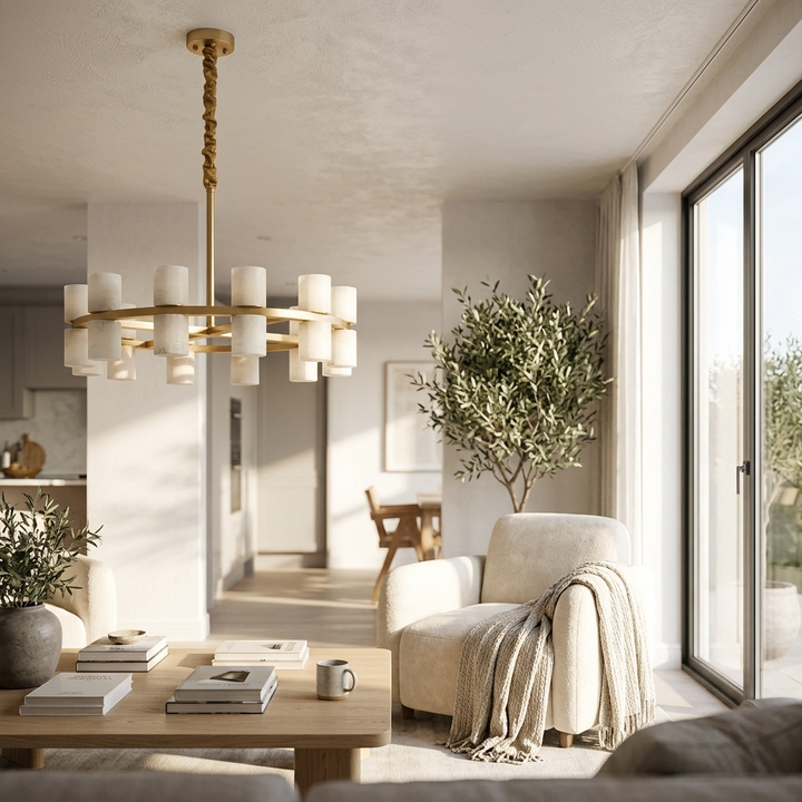 Lida | Natural Alabaster Crown Chandelier