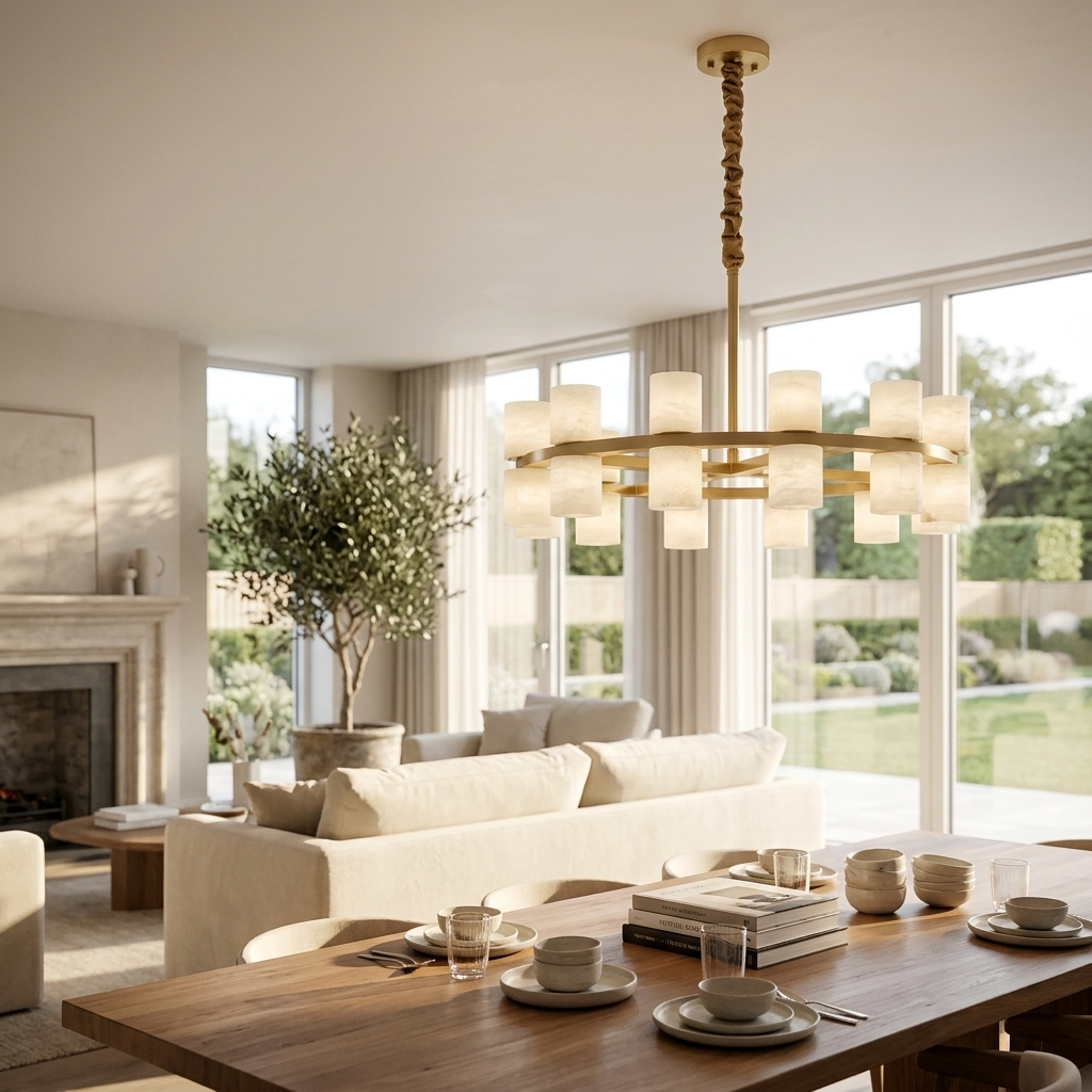 Lida | Natural Alabaster Crown Chandelier