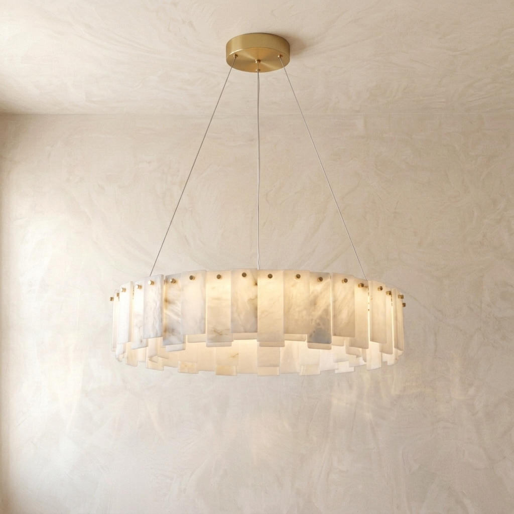 Merete | Alabaster Halo Chandelier