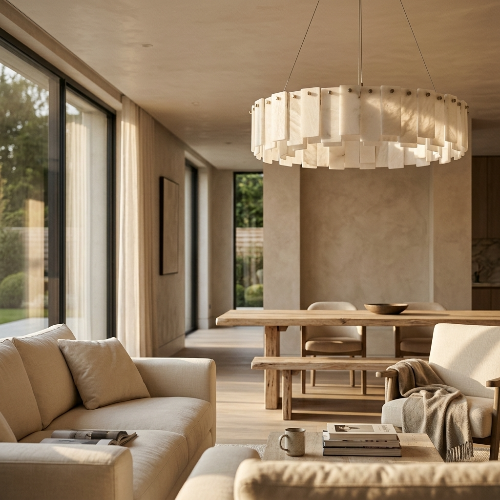 Merete | Alabaster Halo Chandelier