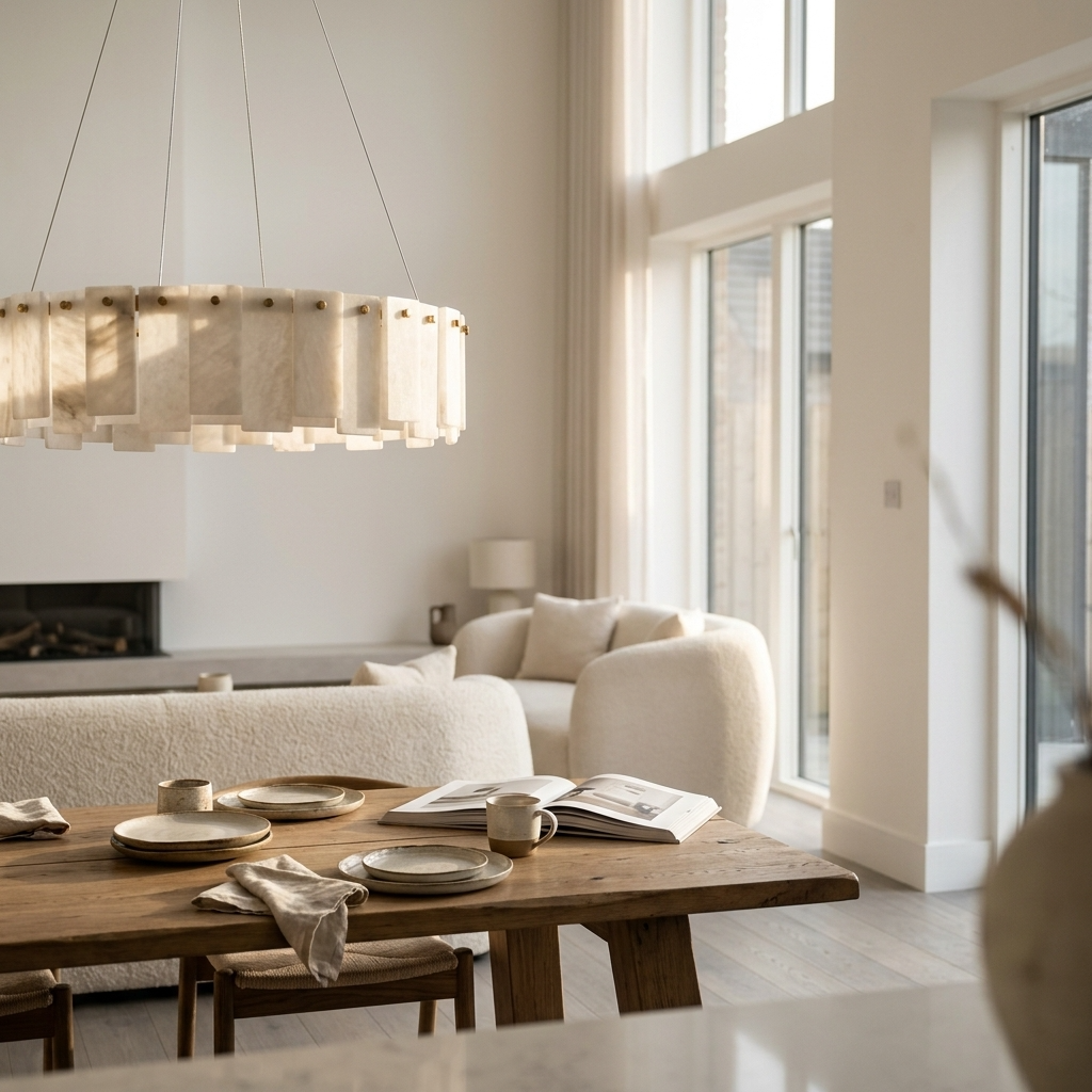 Merete | Alabaster Halo Chandelier