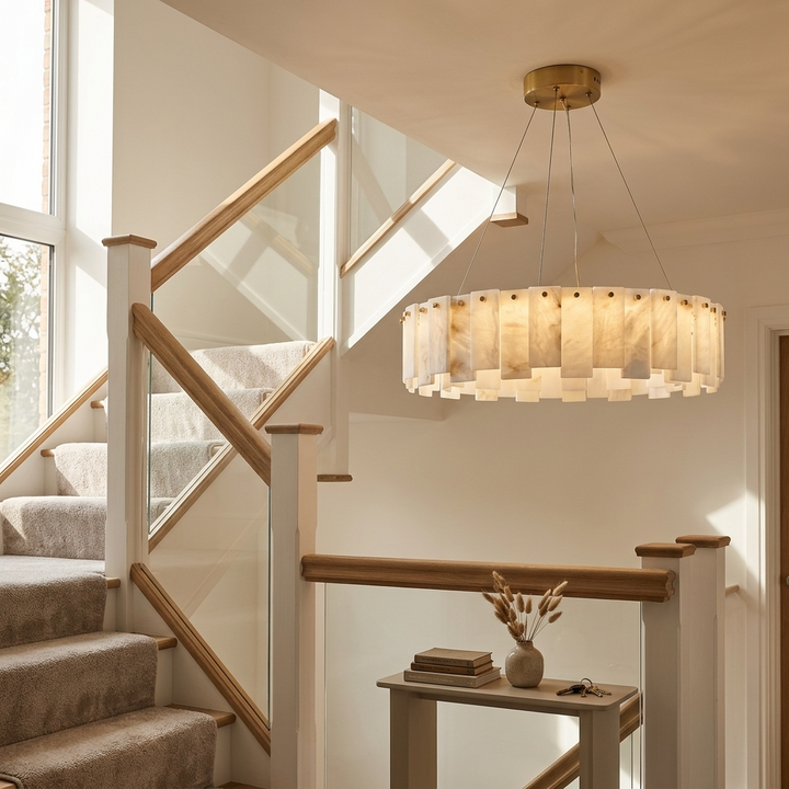 Merete | Alabaster Halo Chandelier