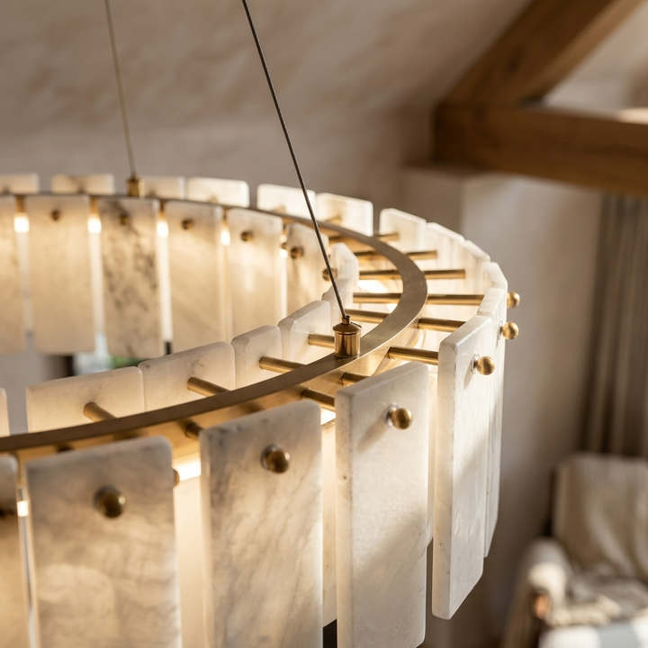 Merete | Alabaster Halo Chandelier