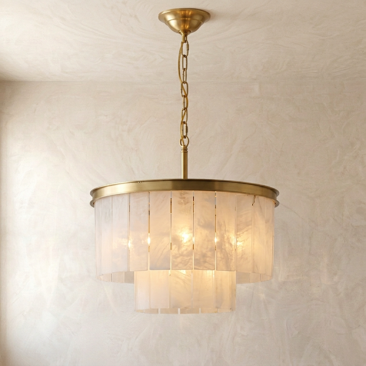 Anneli | Alabaster &amp; Brass Chandelier