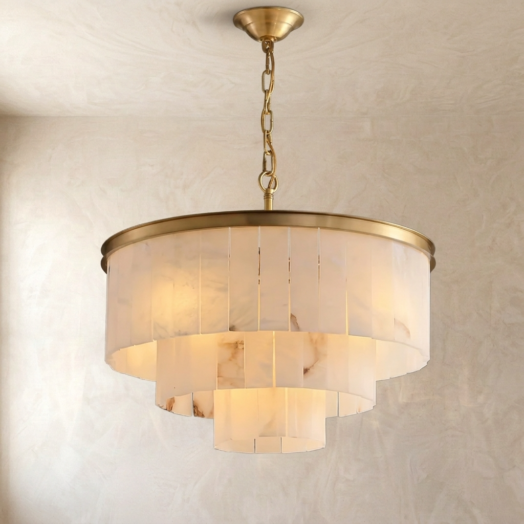 Anneli | Alabaster &amp; Brass Chandelier