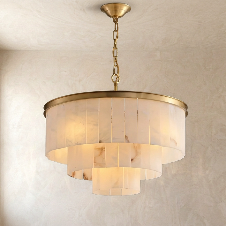 Anneli | Alabaster &amp; Brass Chandelier
