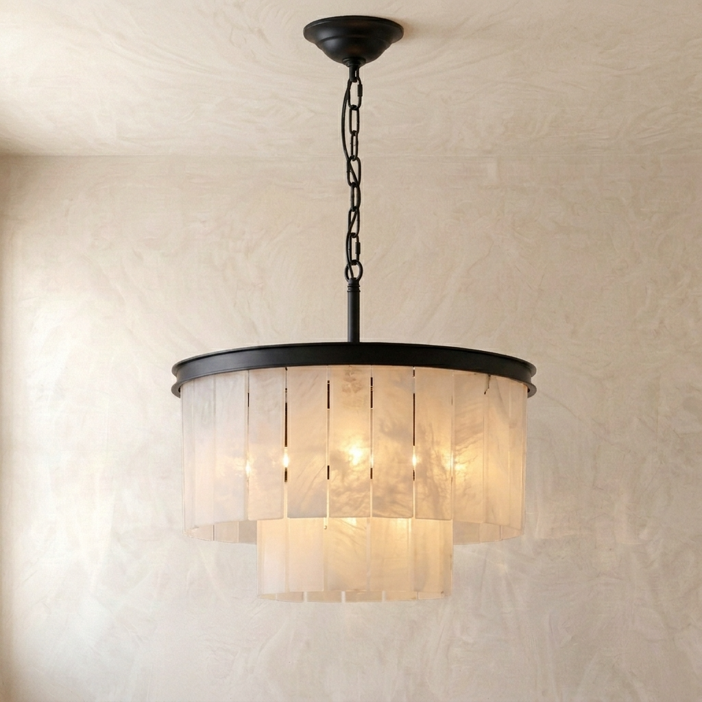 Anneli | Alabaster &amp; Brass Chandelier