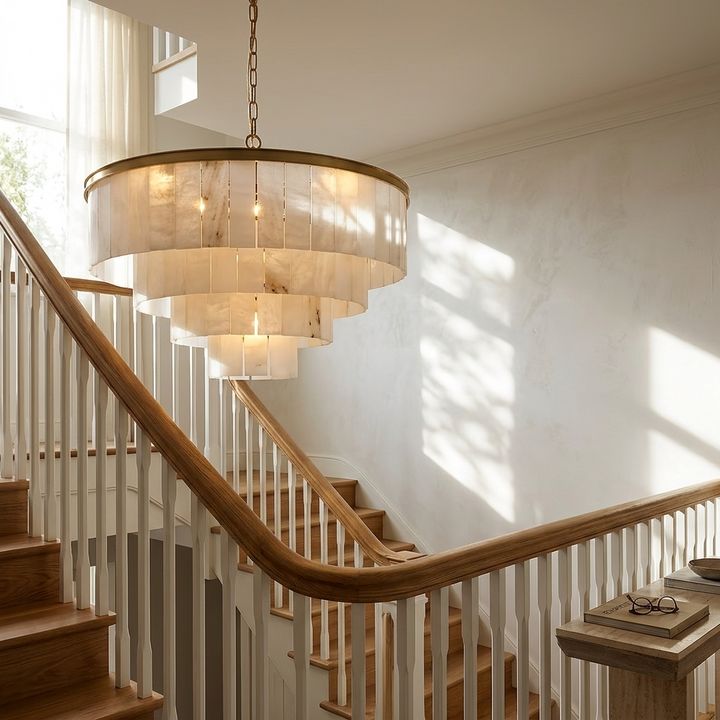 Anneli | Alabaster &amp; Brass Chandelier