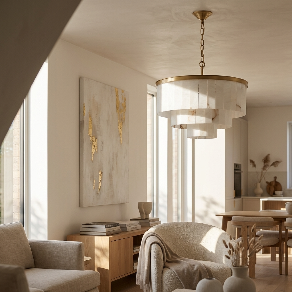 Anneli | Alabaster &amp; Brass Chandelier