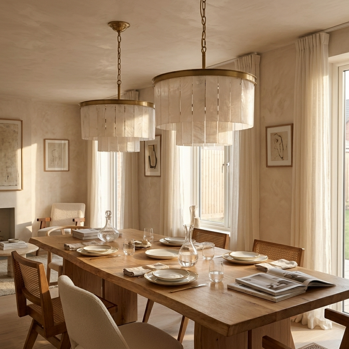 Anneli | Alabaster &amp; Brass Chandelier