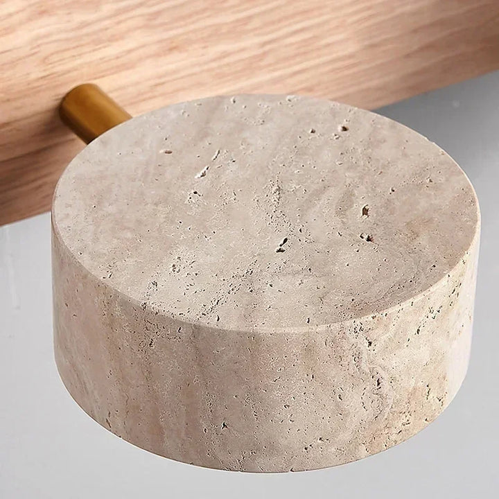 Dova | Travertine Stone &amp; Wood Wall Light