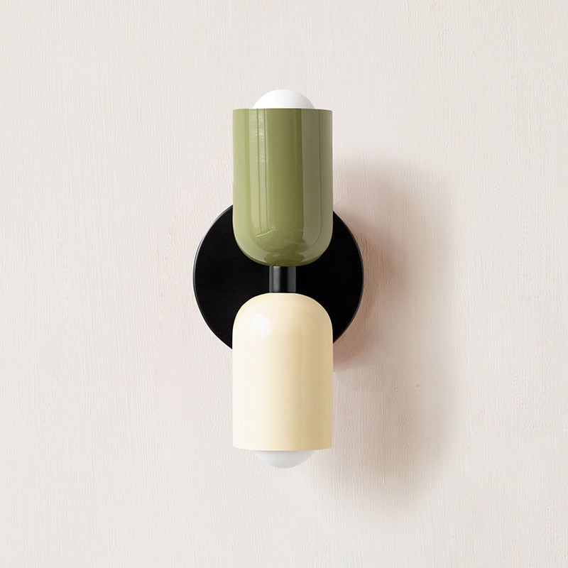 Asim | Painted Metal Dual Capsule Wall Sconce