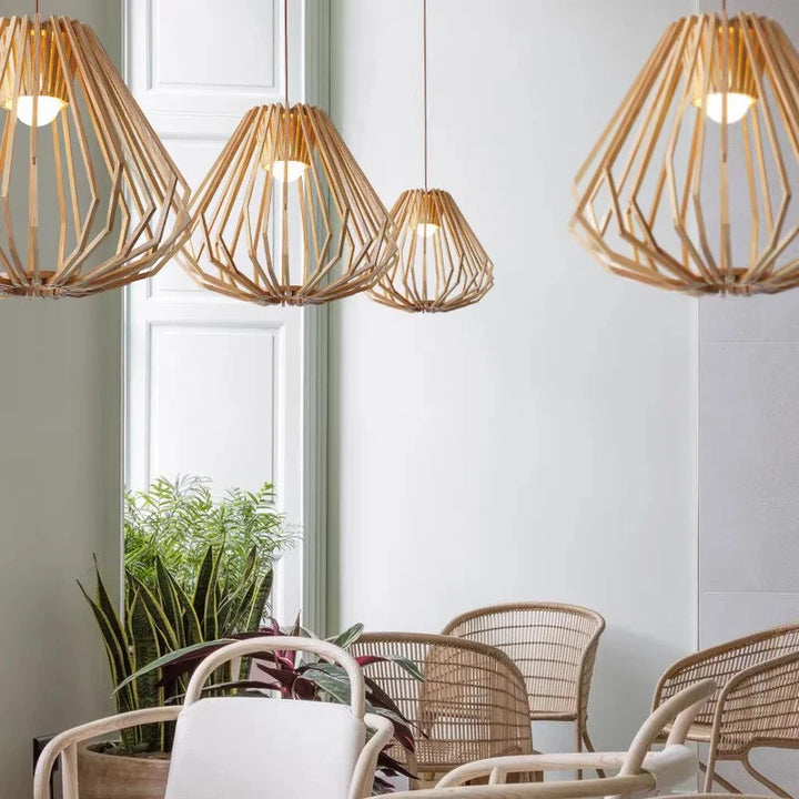 Spile | Wood Cage Pendant Light