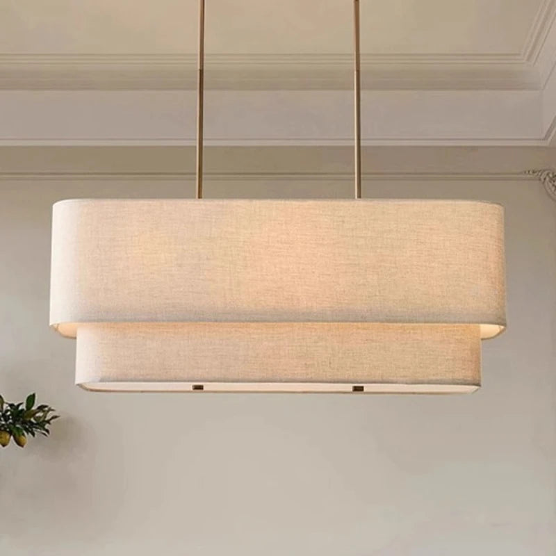 Nuno | Double-Layer Fabric Island Pendant Light