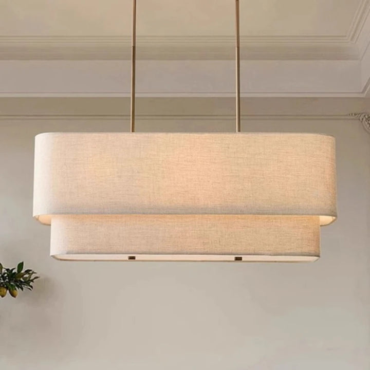 Nuno | Double-Layer Fabric Island Pendant Light