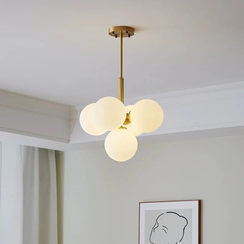Chariklia | Frosted White Glass Globe Chandelier