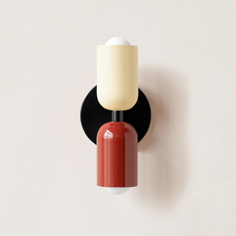 Asim | Painted Metal Dual Capsule Wall Sconce