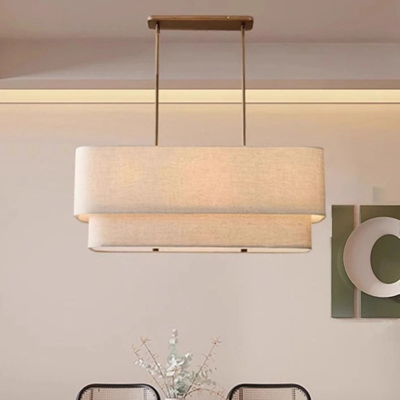 Nuno | Double-Layer Fabric Island Pendant Light