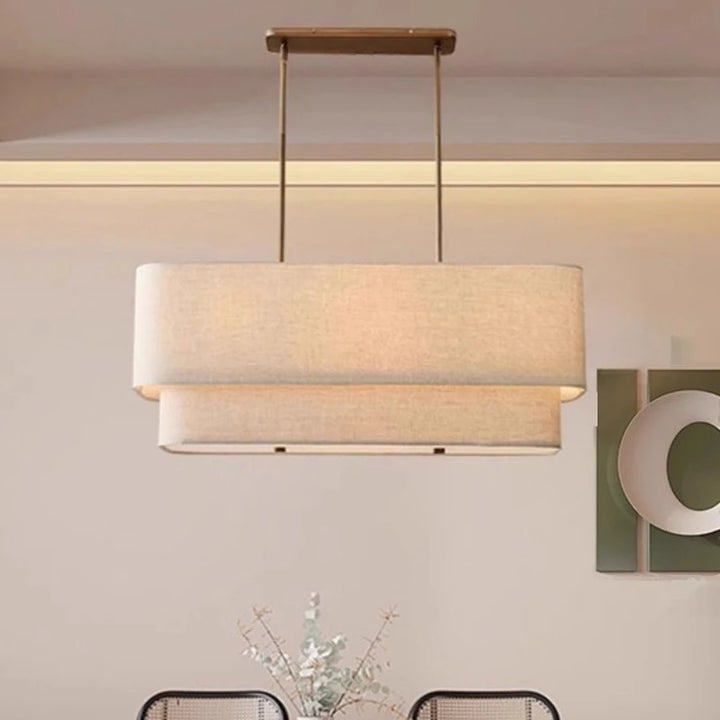 Nuno | Double-Layer Fabric Island Pendant Light