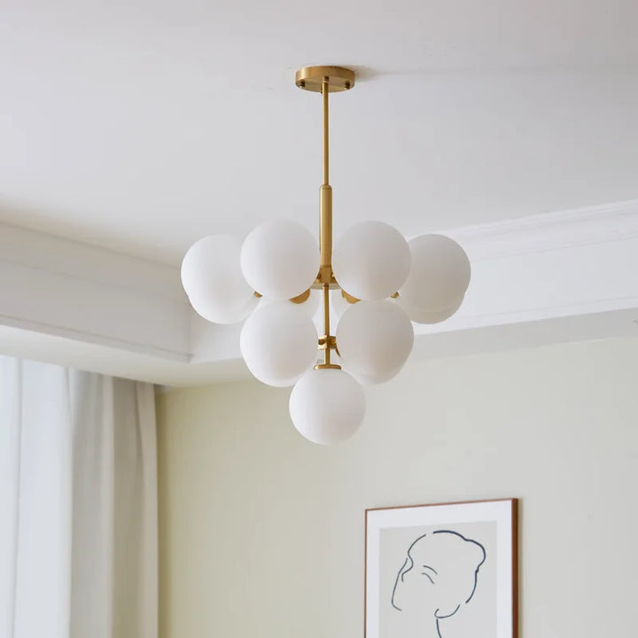 Chariklia | Frosted White Glass Globe Chandelier