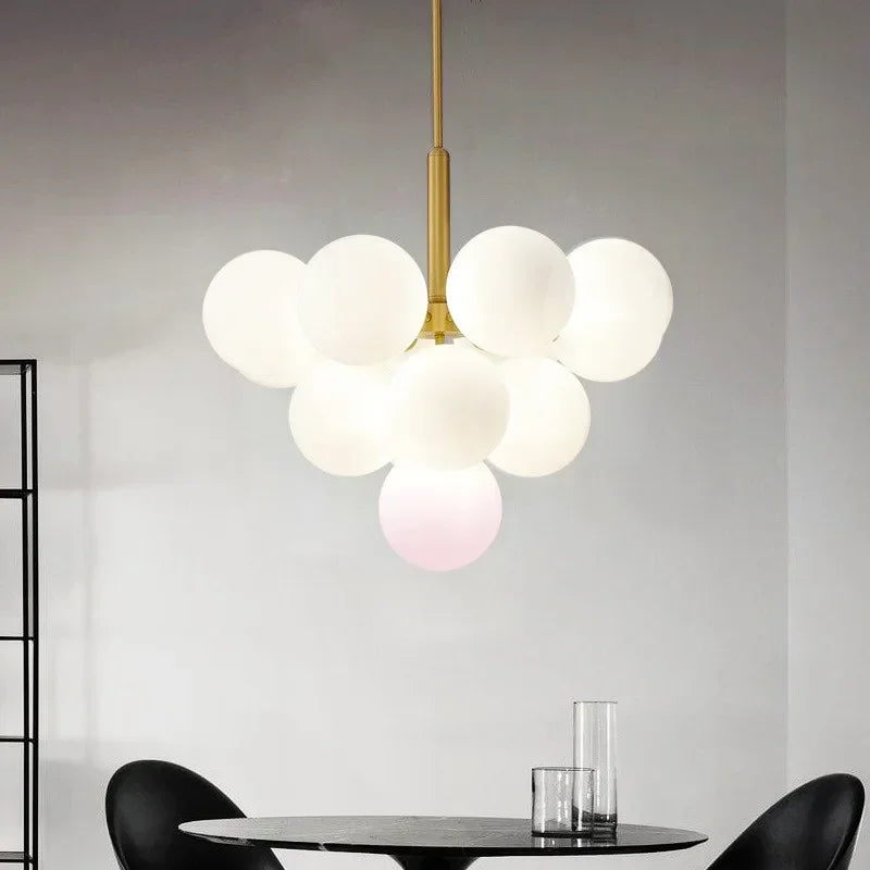 Chariklia | Frosted White Glass Globe Chandelier
