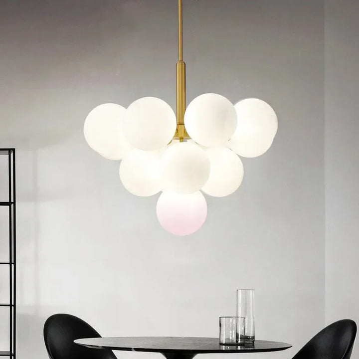 Chariklia | Frosted White Glass Globe Chandelier