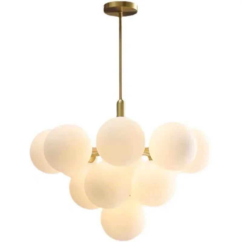 Chariklia | Frosted White Glass Globe Chandelier
