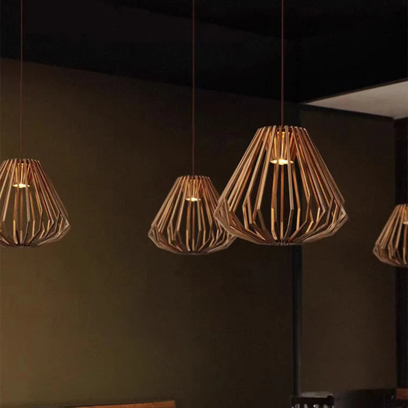Spile | Wood Cage Pendant Light
