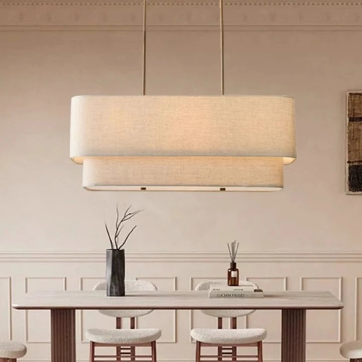 Nuno | Double-Layer Fabric Island Pendant Light